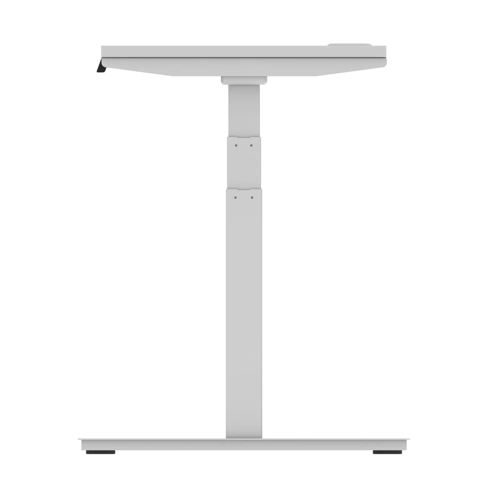 Troy 120cm Wooden Adjustable Laptop Desk With Silver Legs In White