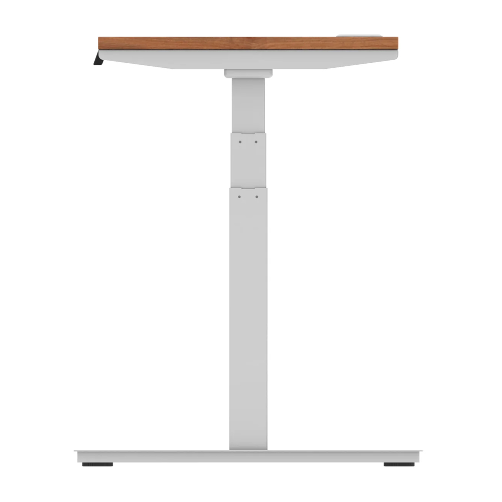 Troy 120cm Wooden Adjustable Laptop Desk With Silver Legs In Walnut