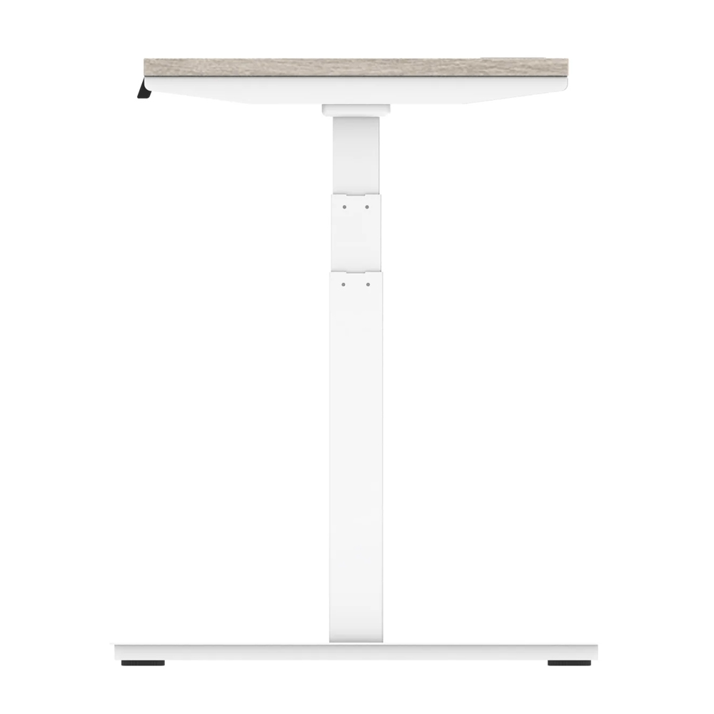 Troy 120cm Wooden Adjustable Laptop Desk With White Legs In Grey Oak