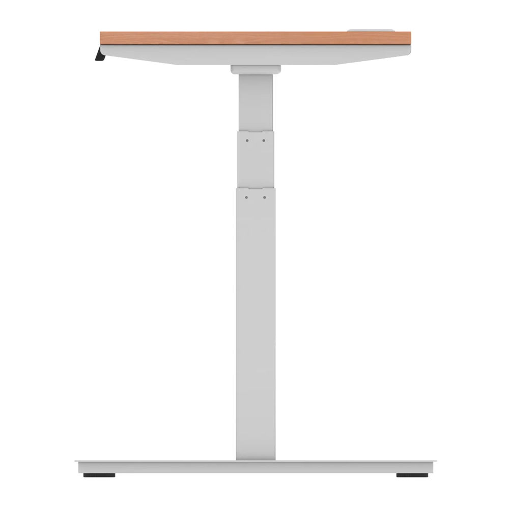 Troy 120cm Wooden Adjustable Laptop Desk With White Legs In Beech