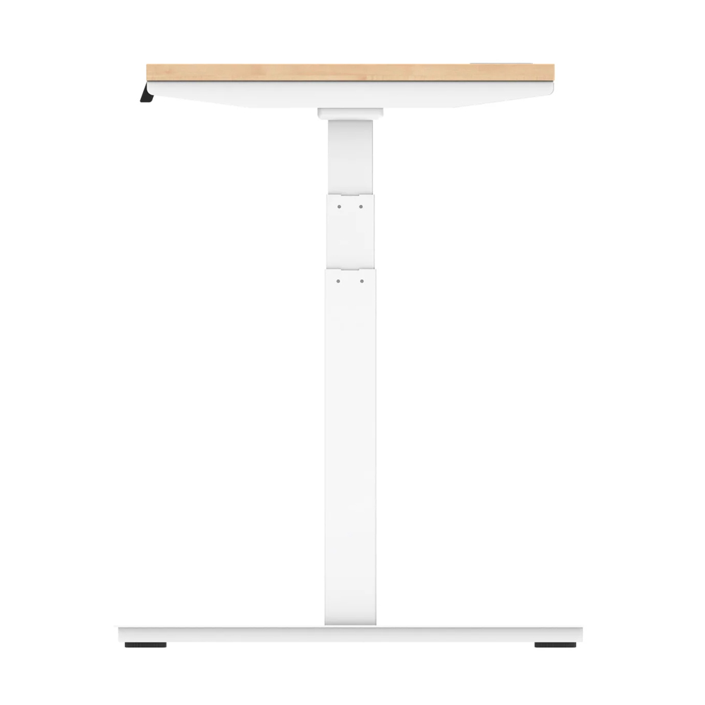 Troy 120cm Wooden Adjustable Laptop Desk With White Legs In Maple