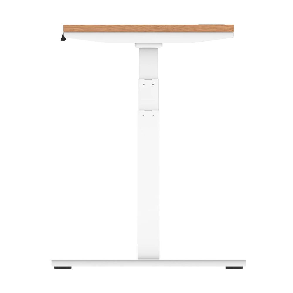 Troy 120cm Wooden Adjustable Laptop Desk With White Legs In Oak
