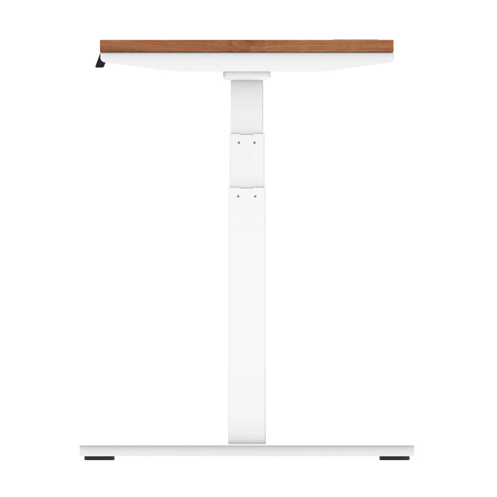 Troy 120cm Wooden Adjustable Laptop Desk With White Legs In Walnut