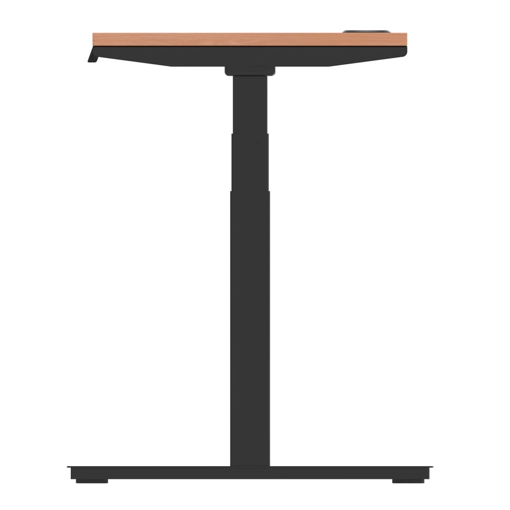 Troy 140cm Wooden Adjustable Laptop Desk With Black Legs In Beech