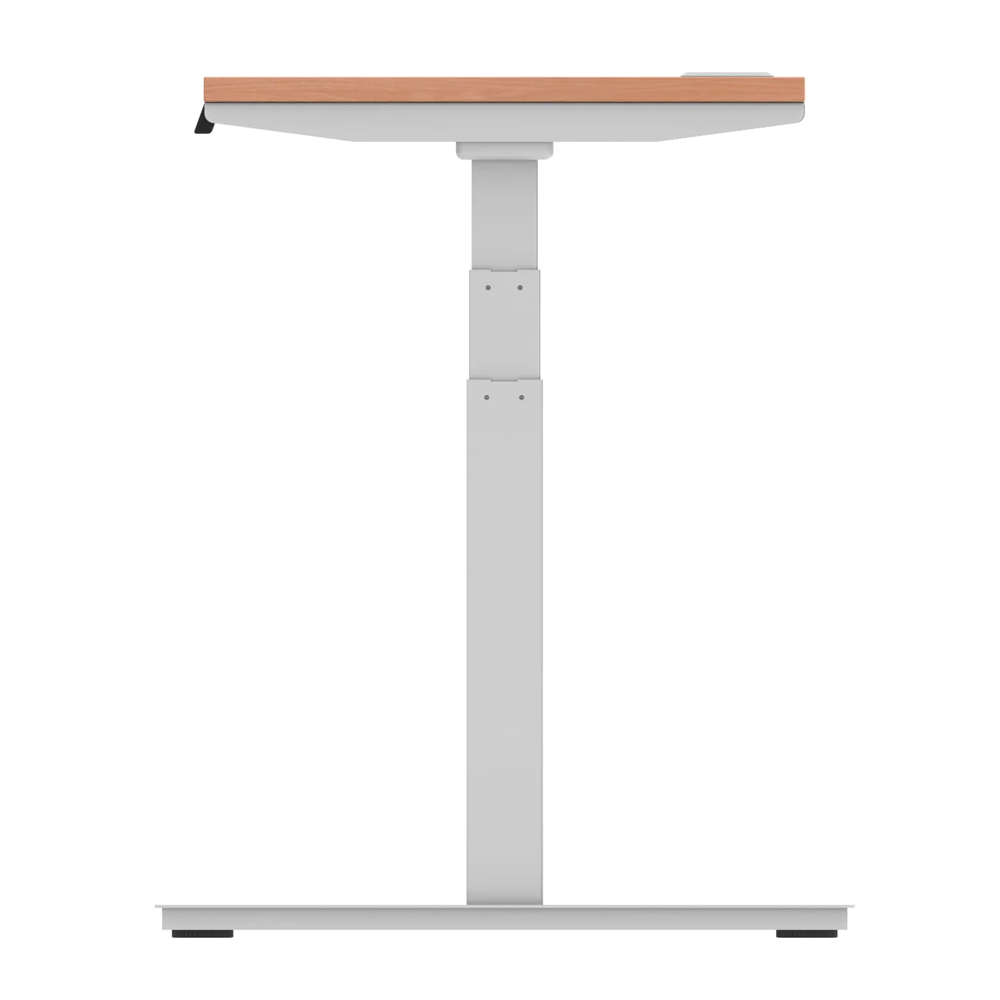 Troy 140cm Wooden Adjustable Laptop Desk With Silver Legs In Beech