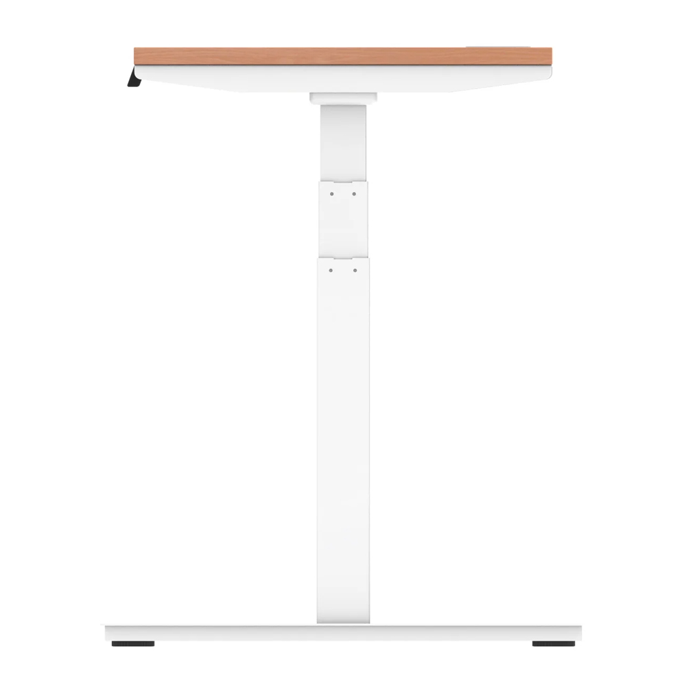 Troy 140cm Wooden Adjustable Laptop Desk With White Legs In Beech