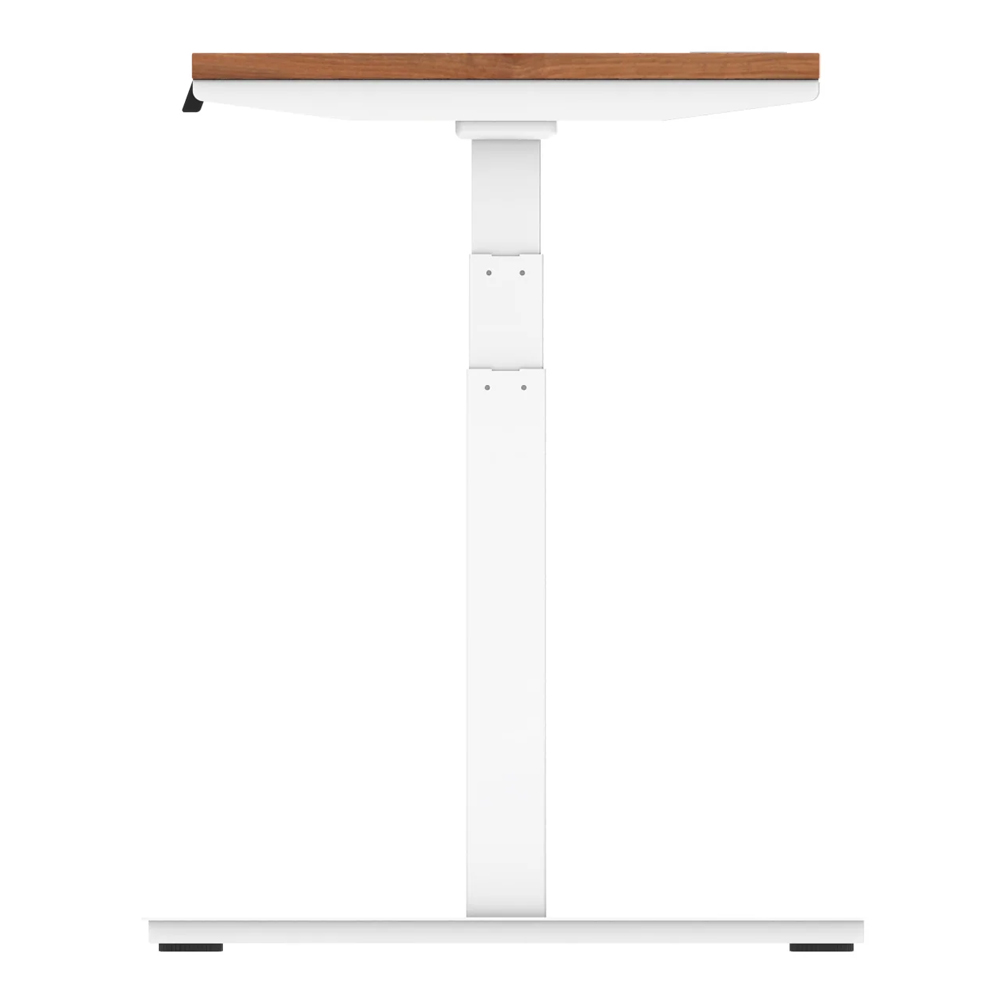 Troy 140cm Wooden Adjustable Laptop Desk With White Legs In Walnut