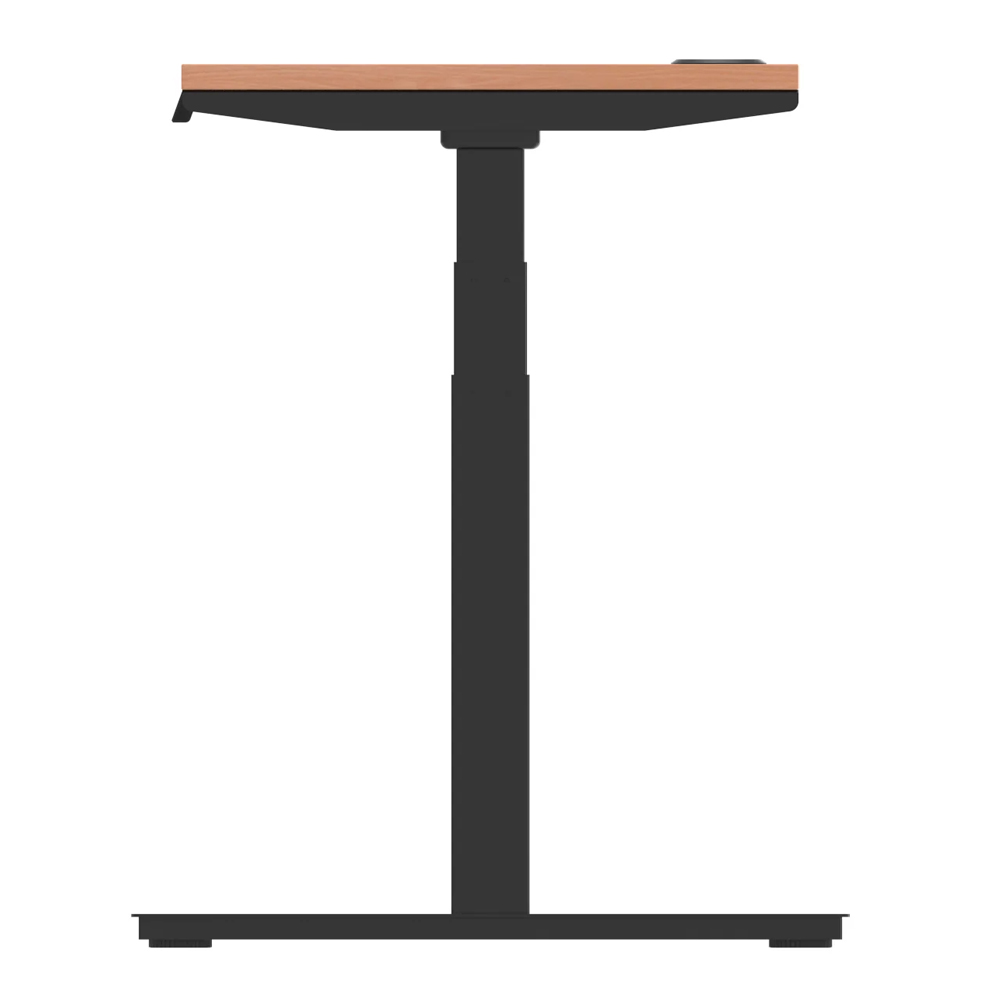 Troy 160cm Wooden Adjustable Laptop Desk With Black Legs In Beech