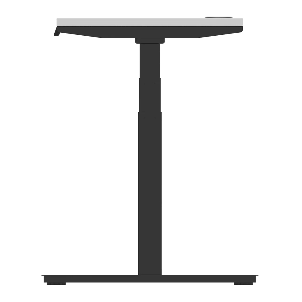 Troy 160cm Wooden Adjustable Laptop Desk With Black Legs In White