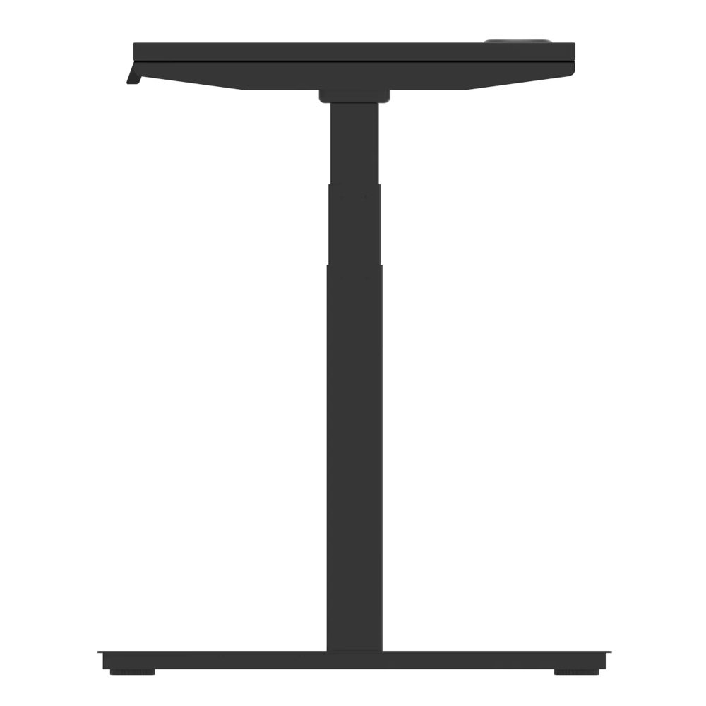 Troy 160cm Wooden Adjustable Laptop Desk With Metal Legs In Black