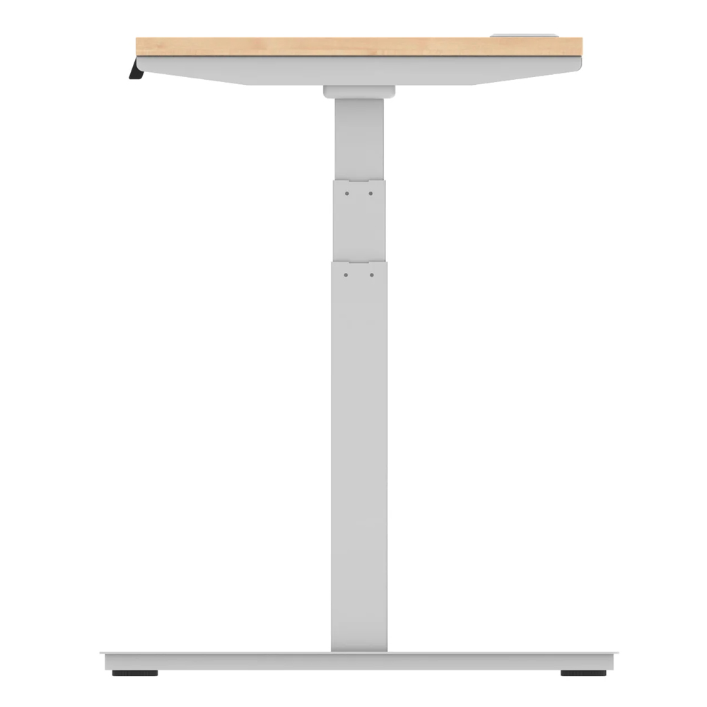 Troy 160cm Wooden Adjustable Laptop Desk With Silver Legs In Maple