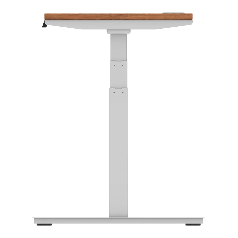 Troy 160cm Wooden Adjustable Laptop Desk With Silver Legs In Walnut