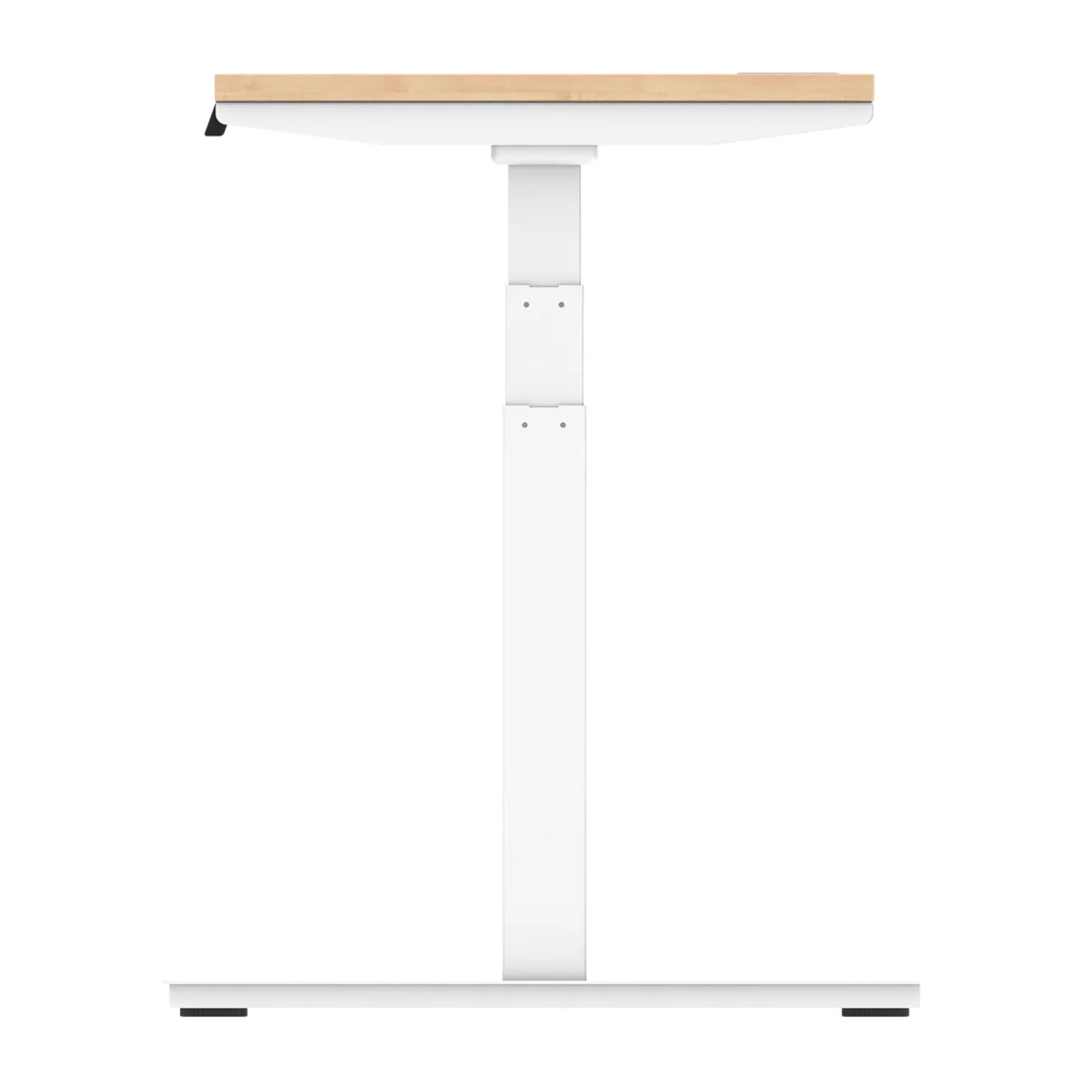 Troy 160cm Wooden Adjustable Laptop Desk With White Legs In Maple