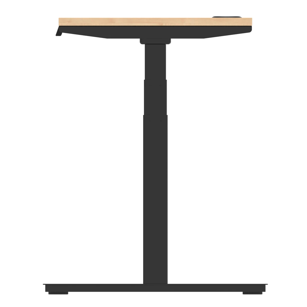 Troy 180cm Wooden Adjustable Laptop Desk With Black Legs In Maple