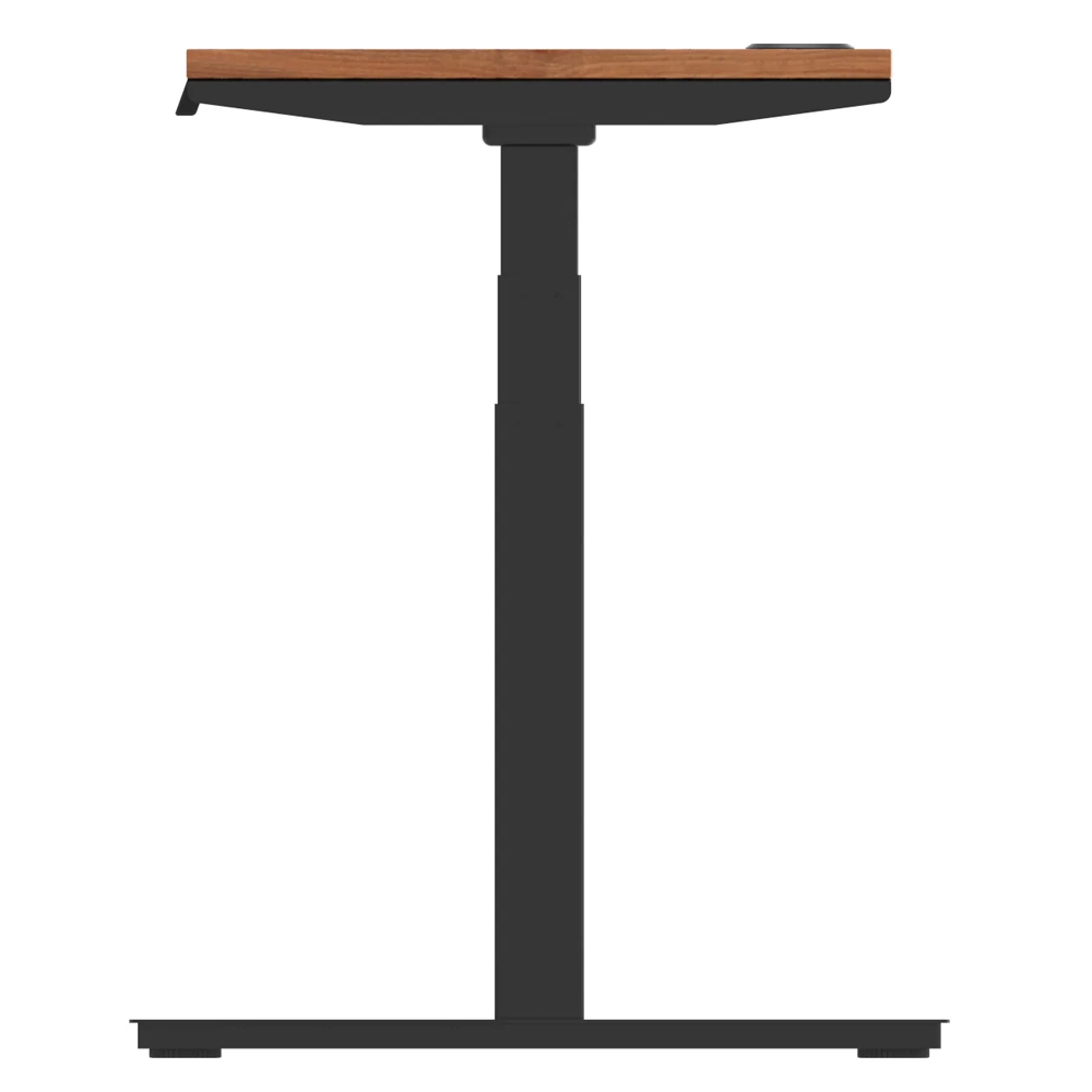 Troy 180cm Wooden Adjustable Laptop Desk With Black Legs In Walnut