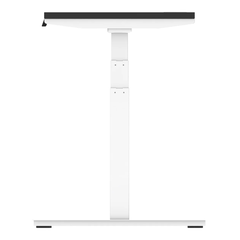 Troy 180cm Wooden Adjustable Laptop Desk With Black Legs In White