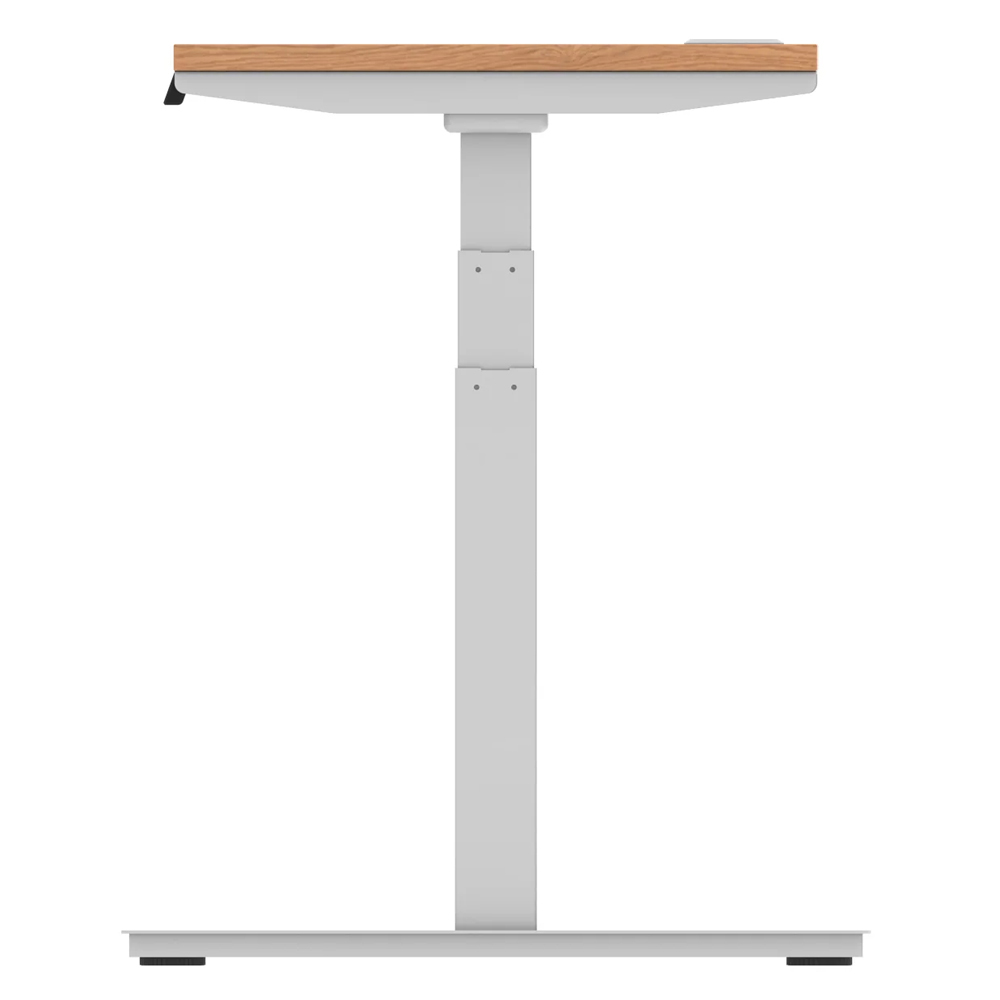 Troy 180cm Wooden Adjustable Laptop Desk With Silver Legs In Oak
