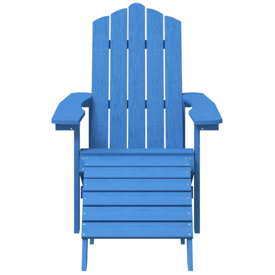 Troy Garden HDPE Aqua Blue Armchairs With Footstools In Pair