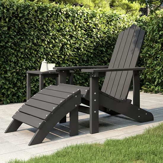 Troy Garden HDPE Armchair With Footstool In Anthracite