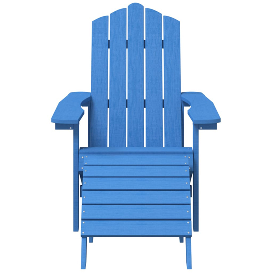 Troy Garden HDPE Armchair With Footstool In Aqua Blue