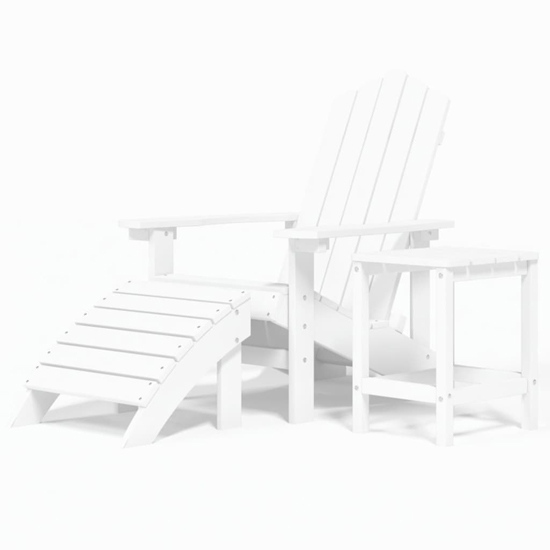 Troy Garden HDPE Armchair With Footstool And Table In White