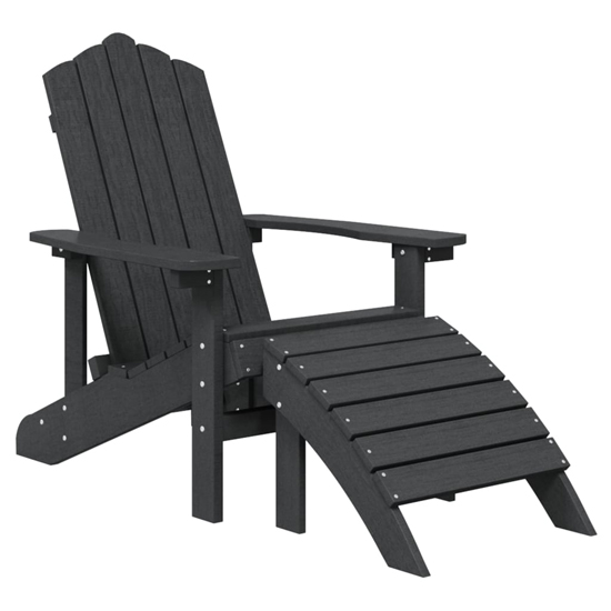 Troy HDPE Armchair With Footstool And Table In Anthracite