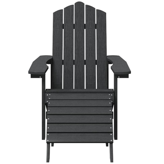 Troy HDPE Armchair With Footstool And Table In Anthracite