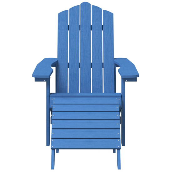 Troy HDPE Armchairs With Footstool And Table In Aqua Blue