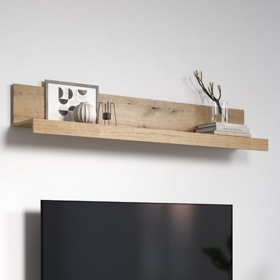 Product photograph of Troyes Wooden Wall Shelf In Evoke Oak from Furniture in Fashion