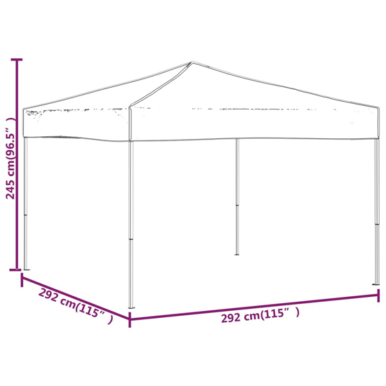 Truett Oxford Fabric 3m x 3m Folding Party Tent In Anthracite