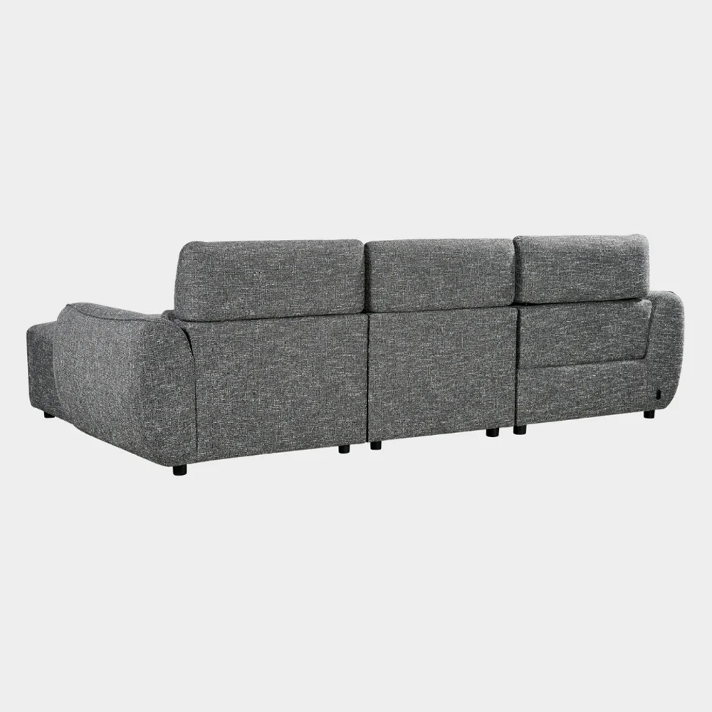 Truro Fabric Left Hand Electric Recliner Corner Sofa In Charcoal