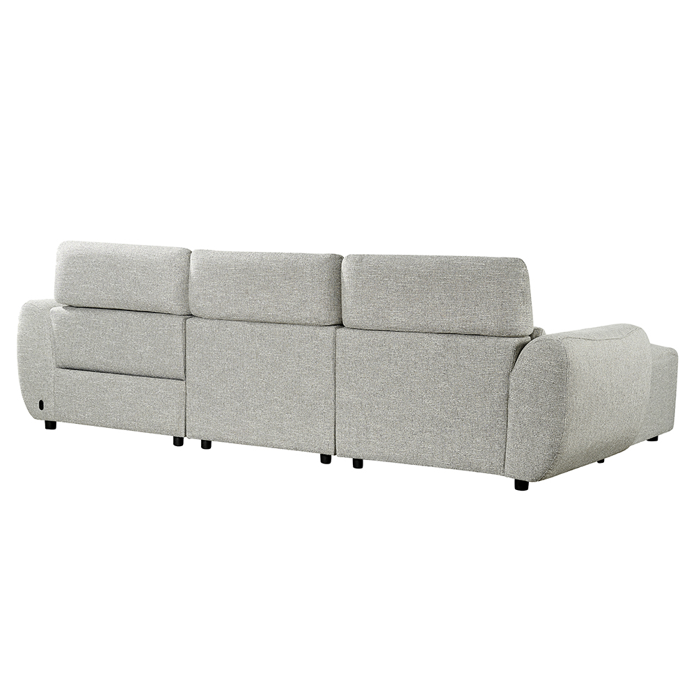 Truro Fabric Left Hand Electric Recliner Corner Sofa In Silver