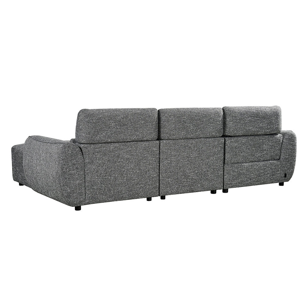 Truro Fabric Right Hand Electric Recliner Corner Sofa In Charcoal