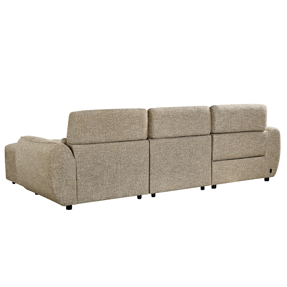 Truro Fabric Right Hand Electric Recliner Corner Sofa In Mocha