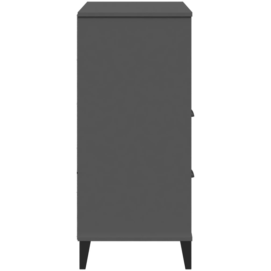 Widnes Wooden Bookcase With 2 Drawers In Anthracite Grey