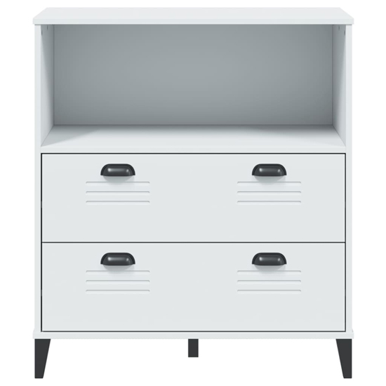 Widnes Wooden Bookcase With 2 Drawers In White