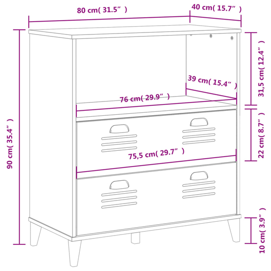 Widnes Wooden Bookcase With 2 Drawers In White