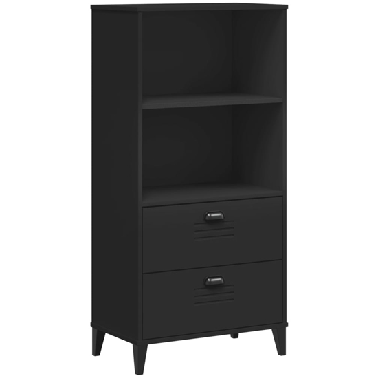 Truro Wooden Bookcase With 2 Shelves In Black