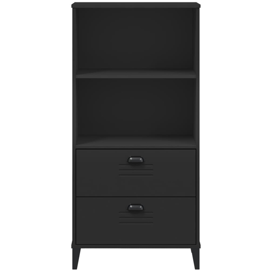 Truro Wooden Bookcase With 2 Shelves In Black
