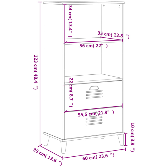 Truro Wooden Bookcase With 2 Shelves In Black