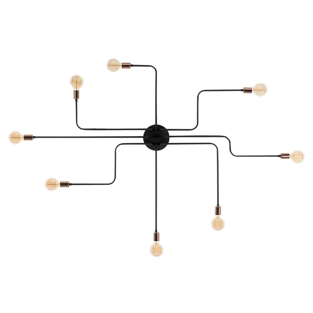 Truva Large Metal Ceiling Light in Black and Silver