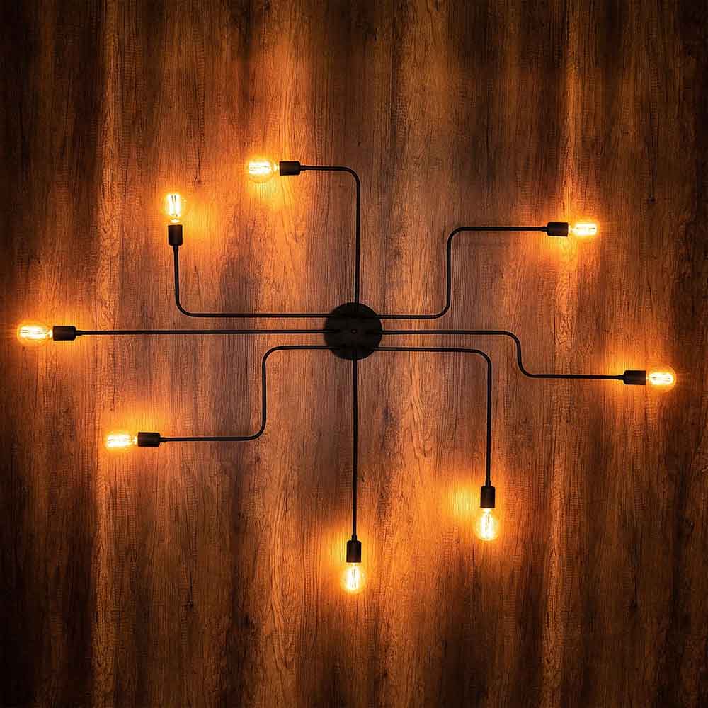 Truva Large Metal Ceiling Light in Black