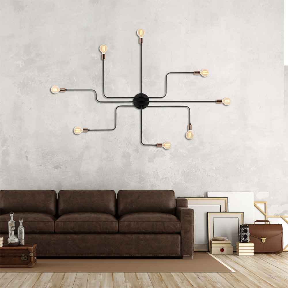 Truva Metal Wall Light in Black and Bronze