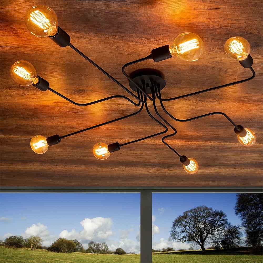 Truva Small Metal Ceiling Light in Black