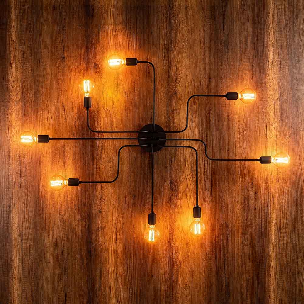 Truva Small Metal Ceiling Light in Black