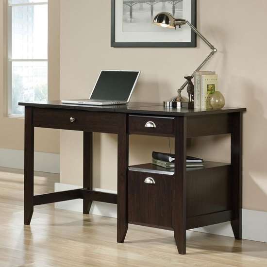 Sewell Wooden Laptop Desk With 3 Drawers In Walnut
