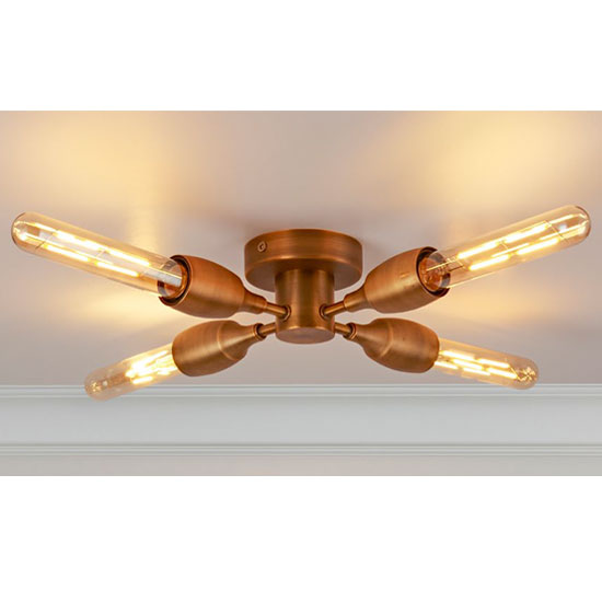Tubes Wall Hung 4 Ceiling Light In Bronze