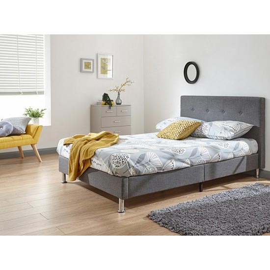 Tucson Fabric Double Bed In Grey Furniture in Fashion