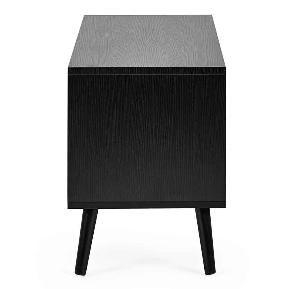 Tudor Wooden TV Stand With 1 Door in Walnut and Black Oak