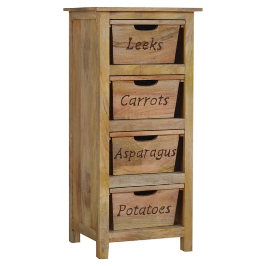 Tufa Wooden Carved Kitchen Storage Cabinet In Oak Ish